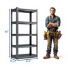 Industrial Heavy Duty 5 Tier Metal Garage Shelving Unit, 2000Lbs Capacity, Adjustable Storage Rack, - Brushed Nickel - Image 21
