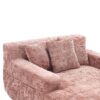 Chenille Interior Lazy Sofa Chaise Lounge Armchair With Pillows And Armrests - Pink - Image 9