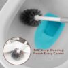 Toilet Brush And Holder Set With Stand, Bathroom Cleaning Tool Plastic - White - Image 6