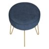 Ottoman, Pouf, Footrest, Foot Stool, Round Metal Legs, Contemporary, Modern - Blue / Gold - Image 4