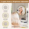 Modern Makeup Vanity Table With LED Lights, Power Outlet, And Metal Chair - White - Image 10