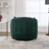 Upholstered Oversized 360 Degree Swivel Accent Barrel Chair And Half Cozy Sofa With 3 Pillows, Channel Tufted Pumpkin Shape Club Armchair For Living Room, Bedroom, Office, Lounge - Green - Image 6