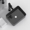 Modern Ceramic Rectangular Vessel Bathroom Sink, Stylish And Easy To Maintain - Black - Image 7