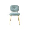 Modern Dining Chairs (Set of 2) Upholstered Accent Chairs With Metal Legs Space Saving Contemporary Seating - Green - Image 4