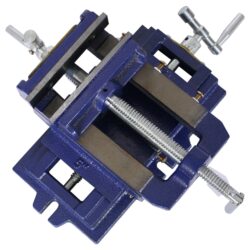 Heavy Duty Cross Slide Vise For Drill Press, 5", Steel Construction - Blue