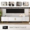TV Stand, Entertainment Center TV Media Console Table, Modern TV Stand With Storage, TV Console Cabinet Furniture For Living Room - White - Image 6