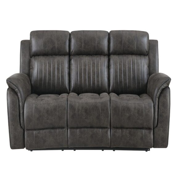 Steban - 3 Pieces Living Room Set With Sofa, Loveseat, Recliner - Gray