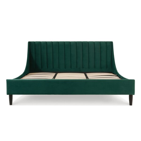 Aspen - King Vertical Tufted Modern Headboard Platform Bed Set - Evergreen