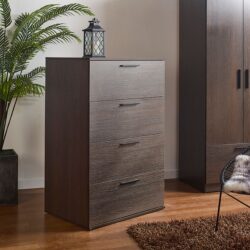 Oliver - Farmhouse 4 Drawer Jumbo Chest With Extra Storage - Espresso