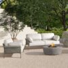 Jasper - Upholstered Patio Deep Seating Sofa - Wheat Beige - Image 7