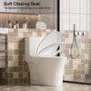 Elegant One Piece Toilet With Tornado Dual Flush, Siphonic S Trap 12", Soft Close Seat, Dual Flush, Ada Height, Glossy - Gloss White - Image 9