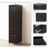 Heavy Duty Metal 5 Drawer Vertical File Cabinet With Lock And Wheels For Home Office - Brushed Nickel - Image 5