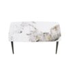 Modern Artificial Stone Pandora Curved Leg Dining Table 6 People - Antique White - Image 5