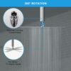 Ultra Thin Square Rainfall Shower Head Stainless Steel, Wall Or Ceiling Mount - Chrome - Image 7