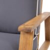 Patio Lounge Chair, Outdoor Club Chair - Dark Gray / Teak - Image 12