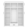 Hall Tree With Bench And 3 Hooks, Modern Entryway Storage Organizer Cabinet With 4 Doors, 1 Drawer And Adjustable Shelves For Hallway, Entryway, Living Room - White - Image 11
