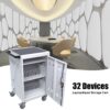 30 And 2 Bay Mobile School Charging Cart Station For Chromebook, Tablet And Laptop Computer With Power Strip Included - Antique White - Image 4