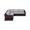 Luxurious Outdoor Resin Wicker Seating Set With Cushions - Brown Mix / Gray - Image 4