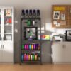 Heavy Duty 3D Printer Stand With Filament Storage Rack - Black - Image 2