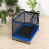 Outdoor Square Trampoline For Kids And Adults With Protective Net And Swing 4 X 6Ft - Black / Blue - Image 7
