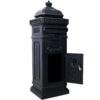 Mailboxs Residential Large Capacity Letter Box Aluminum Outdoor Rainproof Postbox Statue - Black - Image 4