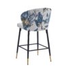 Modern Jacquard Counter Height Bar Stools (Set of 2) With Metal Footrest - White - Image 11