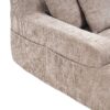 Chenille Interior Lazy Sofa Chaise Longue Armchair With Pillows And Armrests - Khaki - Image 20