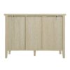 Hollowed Out Cabinet With 2 Door 3 Drawers, American Furniture, Suitable For Bedroom, Living Room, Study - Natural - Image 11