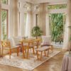 Farmhouse Solid Wood Dining Nook Set For 6, Space Saving High Top Corner Table With Bench & Chairs - Natural / White - Image 2