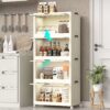 4 Tier Plastic Storage Bins With Lids, 230Qt Capacity, Stackable And Collapsible With Wheels - Cream White - Image 4