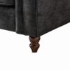 Chesterfield Sofa, High Tech Fabric Roll Armrest - Black - Image 12