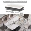 Modern Artificial Stone Pandora White Curved Metal Leg Dining Table, Can Accommodate 6-8 People - Antique White - Image 6