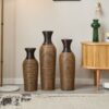 3 Piece Set Of Decorative Floor Vases, Classic And Neat Floor Vases With High Independent Flower Racks, Artificial Vine Vases, Home Decoration Flower Racks - Beige / Black - Image 5