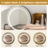Makeup Vanity Table With LED Lights, 3 Color Options, Power Outlet - Brown - Image 8