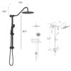 Shower System With 5 Function Rain Hand Shower And Slide Bar Combo - Matte Black - Image 2