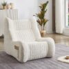 Bean Bag Chair For Adults, Lazy Floor Sofa Couch Memory Foam Bean Bag Sofas Chenille Fabric Reading Chair Comfortable Corner Lounge Sofa For Living Room - White - Image 2