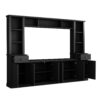 Minimalist - Entertainment Wall Unit Set With Bridge For TVs Up To 75", Ample Storage Space TV Stand With Adjustable Shelves - Black - Image 9