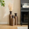 3 Piece Set Of Decorative Floor Vases, Classic And Neat Floor Vases With High Independent Flower Racks, Artificial Vine Vases, Home Decoration Flower Racks - Beige / Black - Image 11
