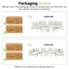 6 Piece Patio Sofa Furniture Set, Half Moon Outdoor Sectional Sofa With 2 High Low Coffee Tables, 4 Pillows & Cushions - Beige - Image 8