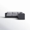 Luxurious Wicker Patio Sectional With Weather Resistant Sunbrella Cushions - Black - Image 14