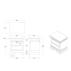 Charlston - Nightstand With LED - White