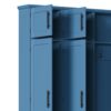 Farmhouse Hall Tree With 4 Hidden Hanging Hooks, Versatile Seating Bench With 8 Doors, Entryway Shoe Cabinet With Open Compartments For Living Room - Blue - Image 13