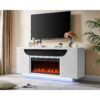 Alessia - Electric Fireplace With Multi Color LED And Flame Settings - White - Image 2