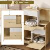 Furniture Style Multi Use Natural Cat Litter Box House With Flip Down Door - Natural - Image 8