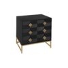 3 Drawer Storage Cabinet, 3 Drawer Modern Dresser, Chest Of Drawers With Decorative Embossed Pattern Door For Entryway, Living Room, Bed Room - Black - Image 23