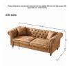 Chesterfield 3 And 2 Seater Sofa Set, High Tech Fabric Upholstered Couch For Living Room And Office - Brown - Image 3