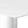 Modern Minimalist Dining Table With Imitation Marble Glass Desktop And Metal Legs - Silver / White - Image 9
