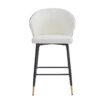Modern Jacquard Counter Height Bar Stools (Set of 2) With Metal Footrest - White - Image 6