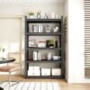 Industrial Metal 5 Tier Storage Shelves, Adjustable Heavy Duty Garage Shelving Unit - Brushed Nickel - Image 8