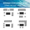 7 Piece Outdoor Furniture Set With Waterproof Cushions, Glass Table, And Space Saving Design - Blue - Image 8